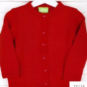 Classic whimsy red acrylic cardigan sweater for girls size 8 NWOT
